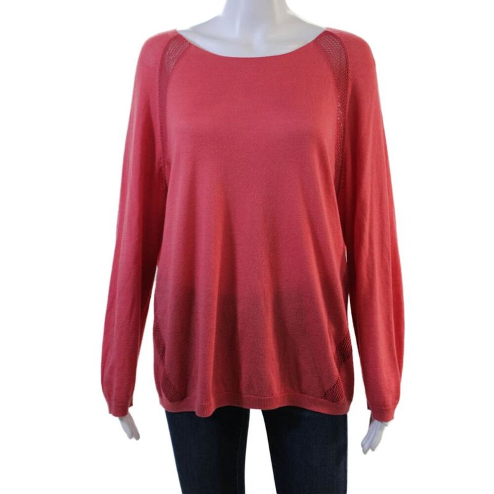 L.K. Bennett Womens Red Pullover Viscose Cotton Wool Size XL